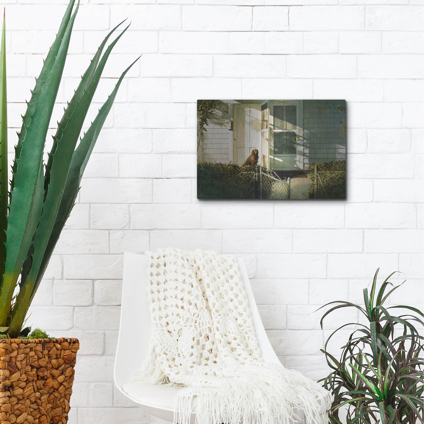 Luxe Metal Art 'Patiently Waiting' by Zhen-Huan Lu, Metal Wall Art,16x12