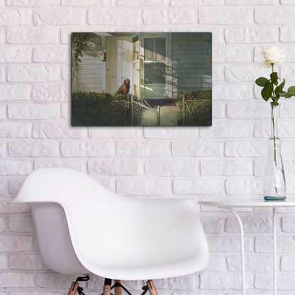 Luxe Metal Art 'Patiently Waiting' by Zhen-Huan Lu, Metal Wall Art,24x16