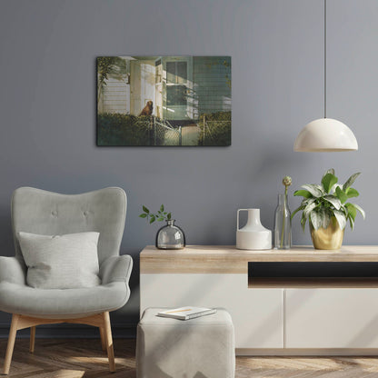 Luxe Metal Art 'Patiently Waiting' by Zhen-Huan Lu, Metal Wall Art,24x16