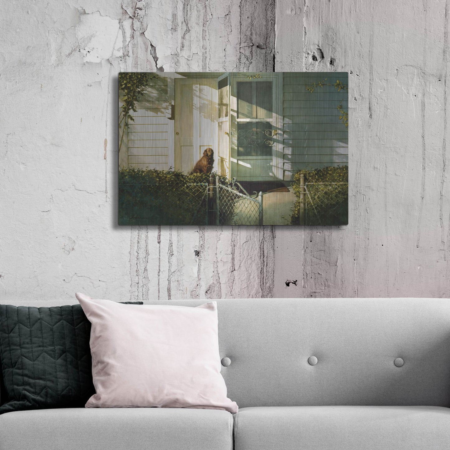 Luxe Metal Art 'Patiently Waiting' by Zhen-Huan Lu, Metal Wall Art,36x24