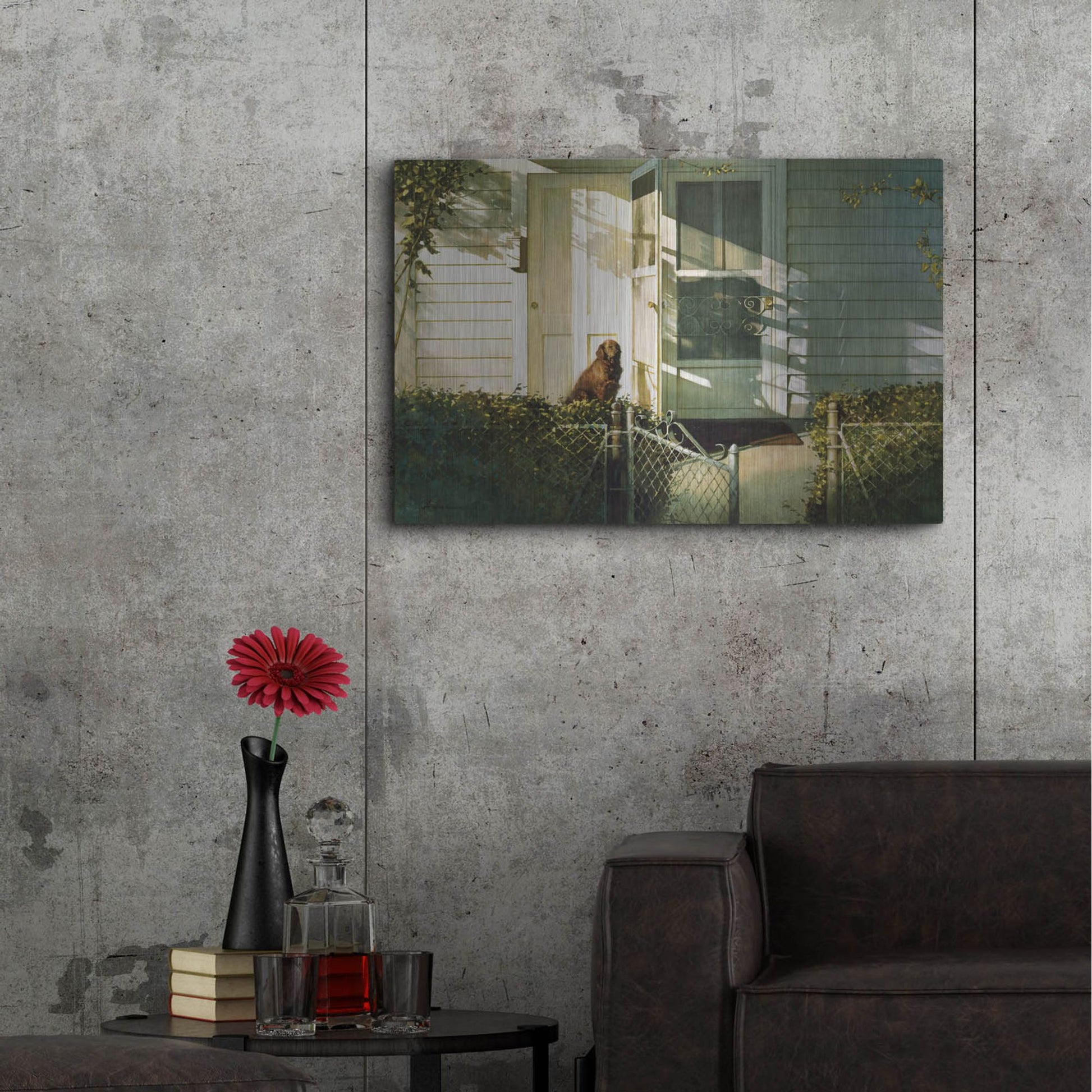 Luxe Metal Art 'Patiently Waiting' by Zhen-Huan Lu, Metal Wall Art,36x24