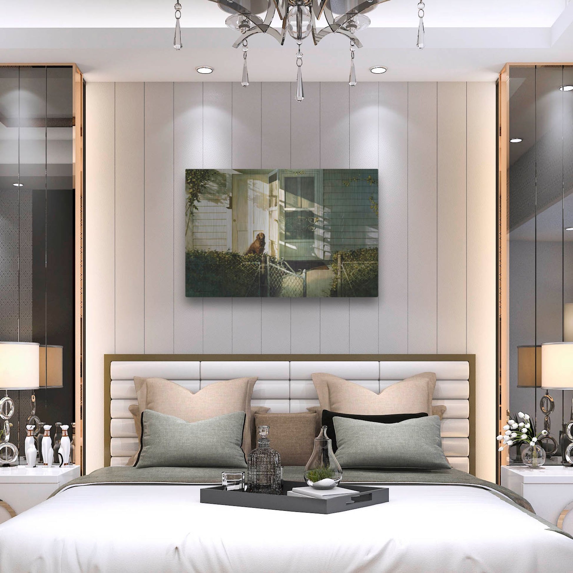 Luxe Metal Art 'Patiently Waiting' by Zhen-Huan Lu, Metal Wall Art,36x24