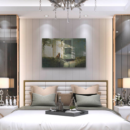 Luxe Metal Art 'Patiently Waiting' by Zhen-Huan Lu, Metal Wall Art,36x24