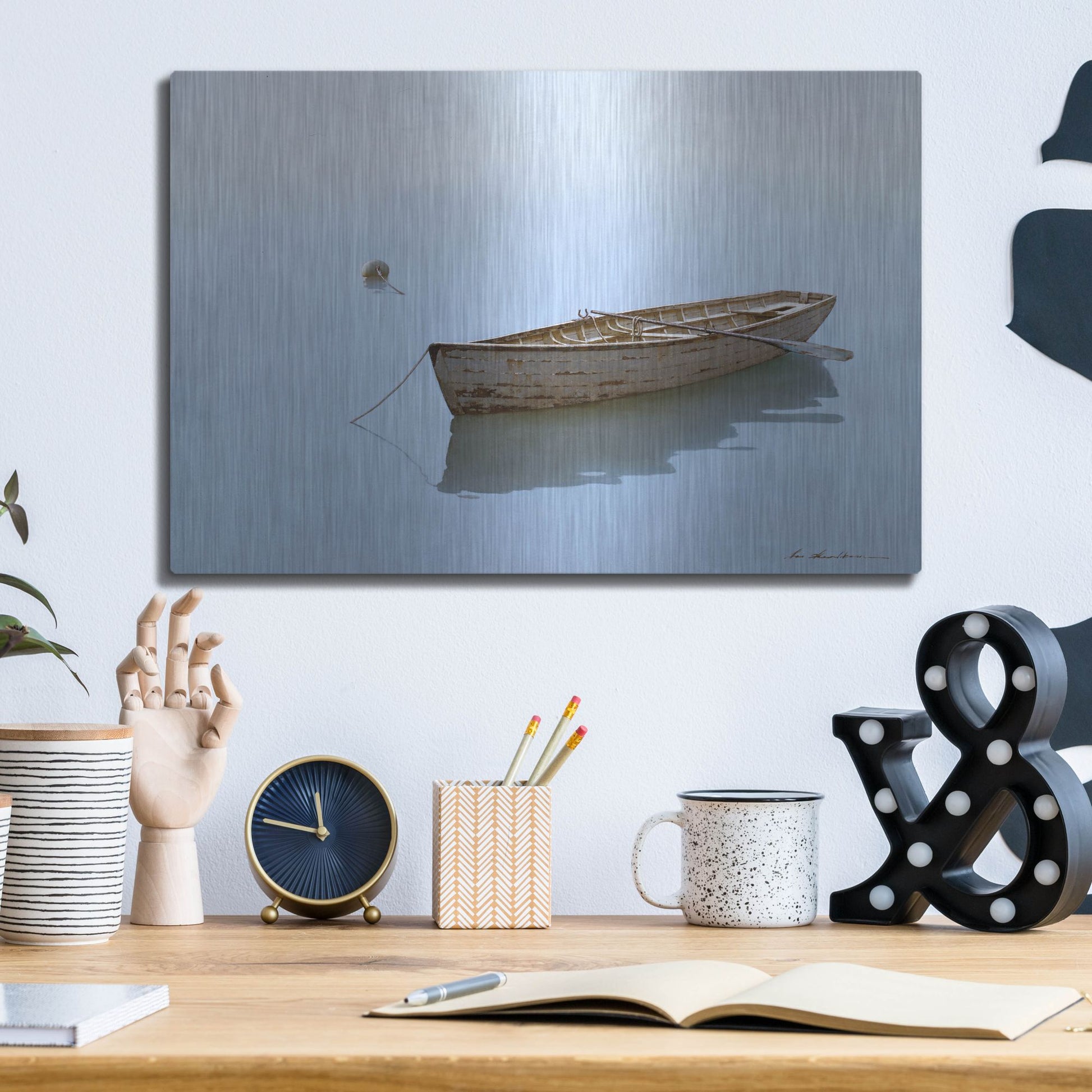 Luxe Metal Art 'Floating' by Zhen-Huan Lu, Metal Wall Art,16x12
