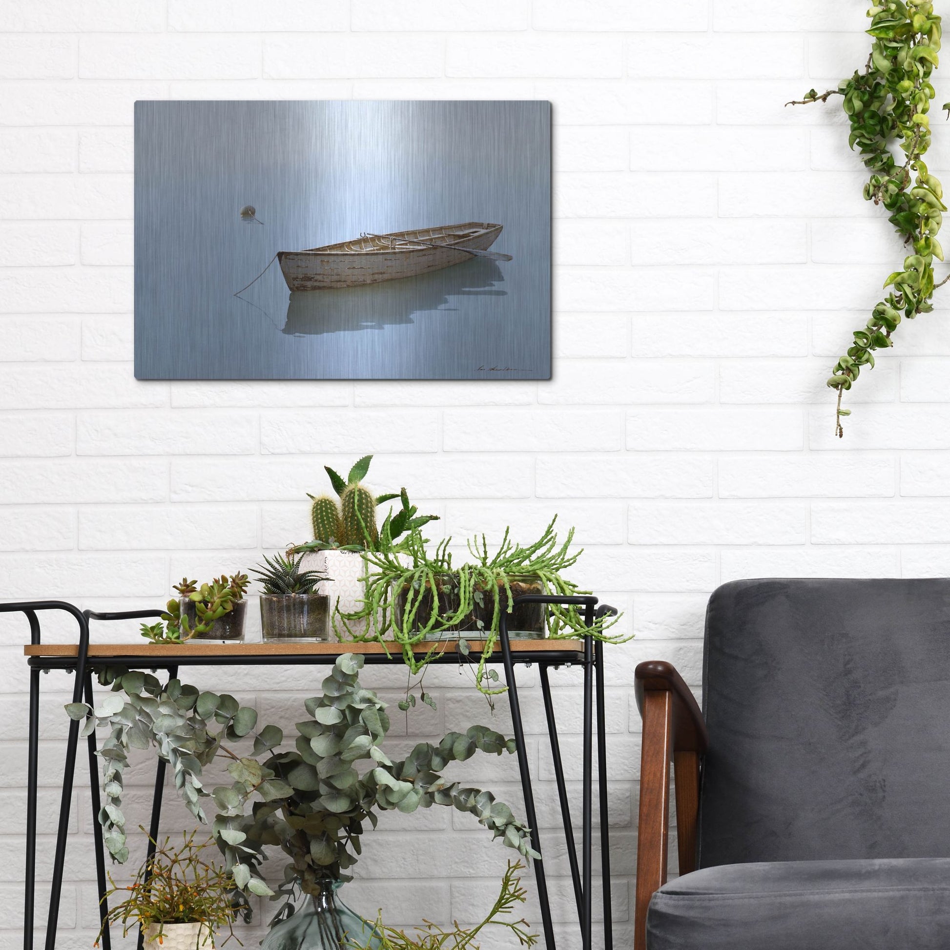 Luxe Metal Art 'Floating' by Zhen-Huan Lu, Metal Wall Art,16x12