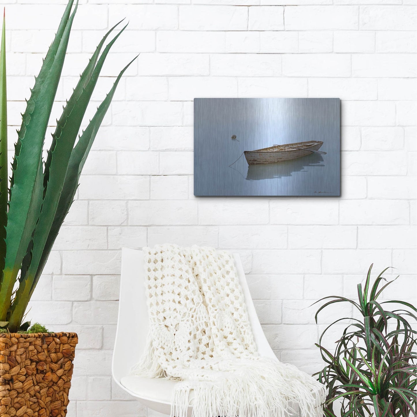 Luxe Metal Art 'Floating' by Zhen-Huan Lu, Metal Wall Art,16x12