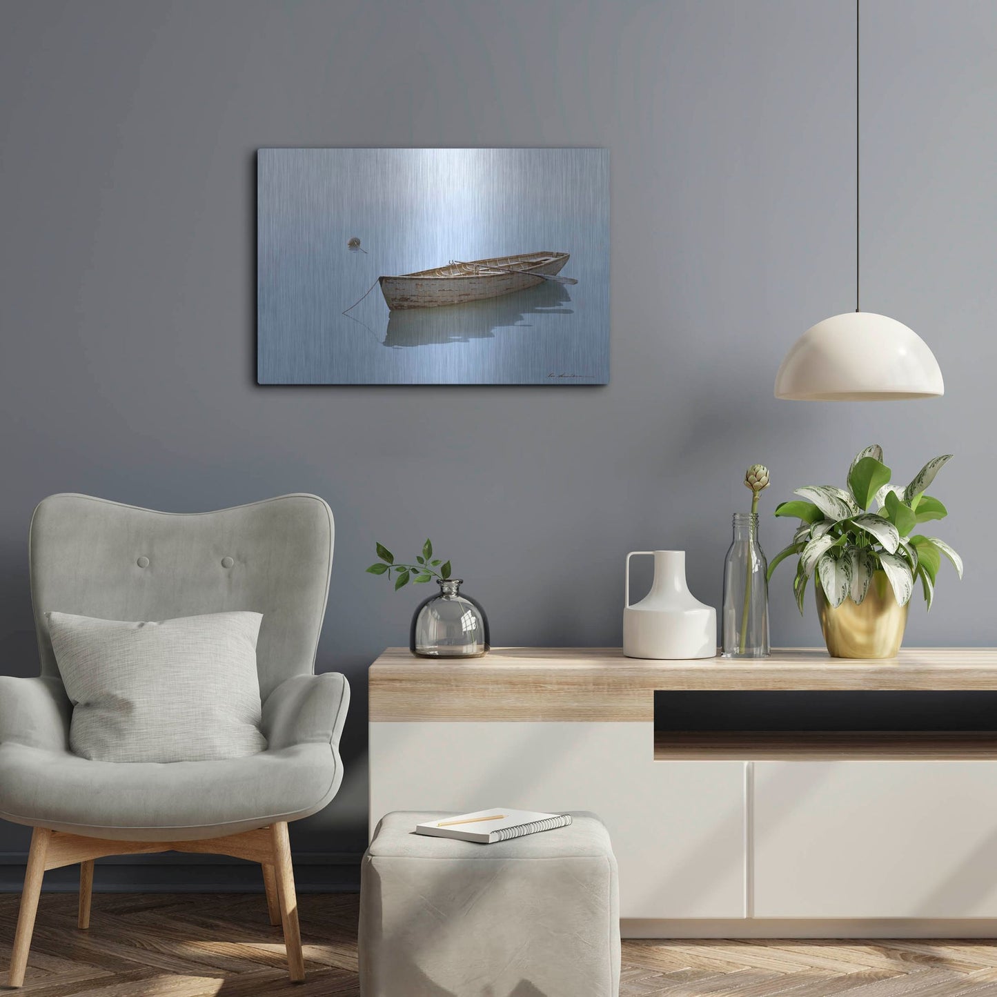 Luxe Metal Art 'Floating' by Zhen-Huan Lu, Metal Wall Art,24x16