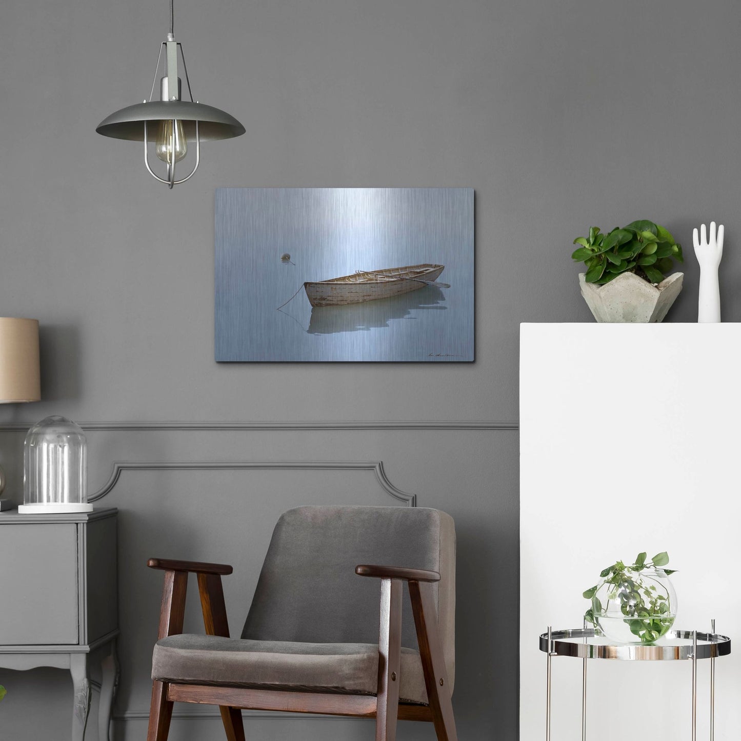Luxe Metal Art 'Floating' by Zhen-Huan Lu, Metal Wall Art,24x16