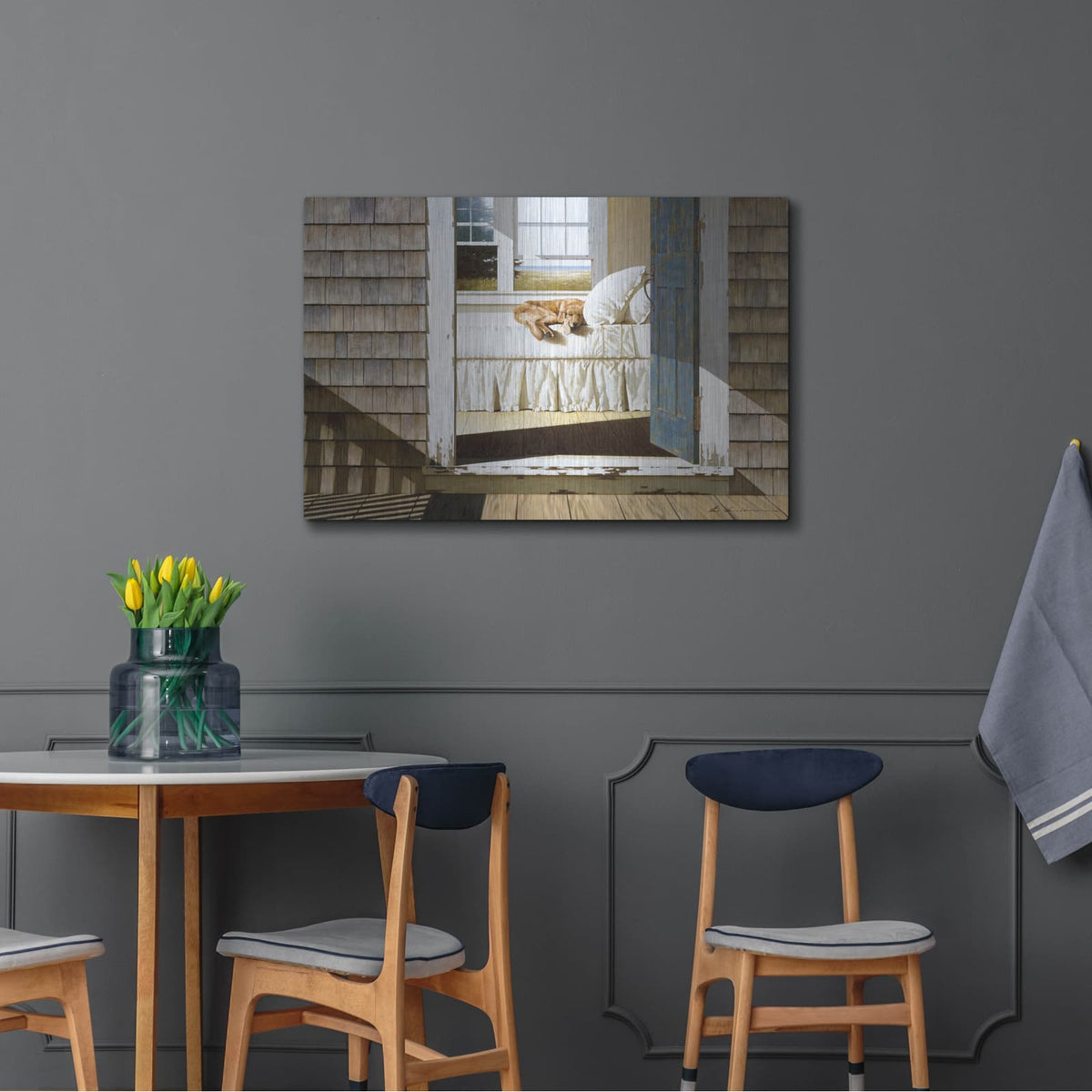 'Beach House Dog' by Zhen-Huan Lu – Metal Wall Art, 36x24 room view