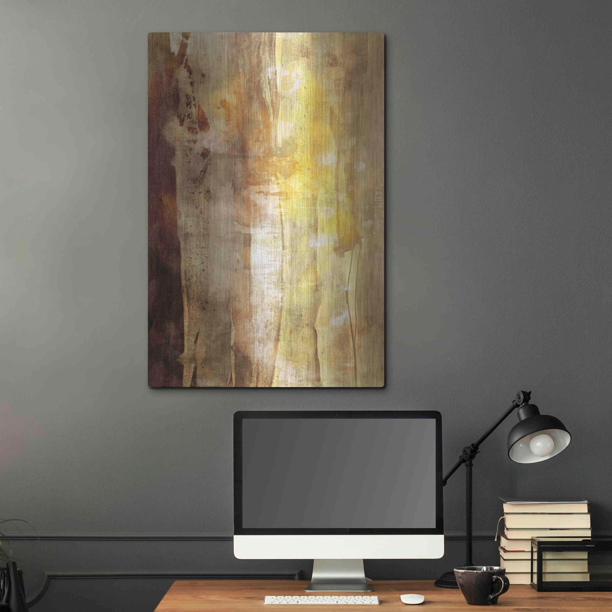 Luxe Metal Art 'Golden Glow I' by Sisa Jasper Metal Wall Art,24x36