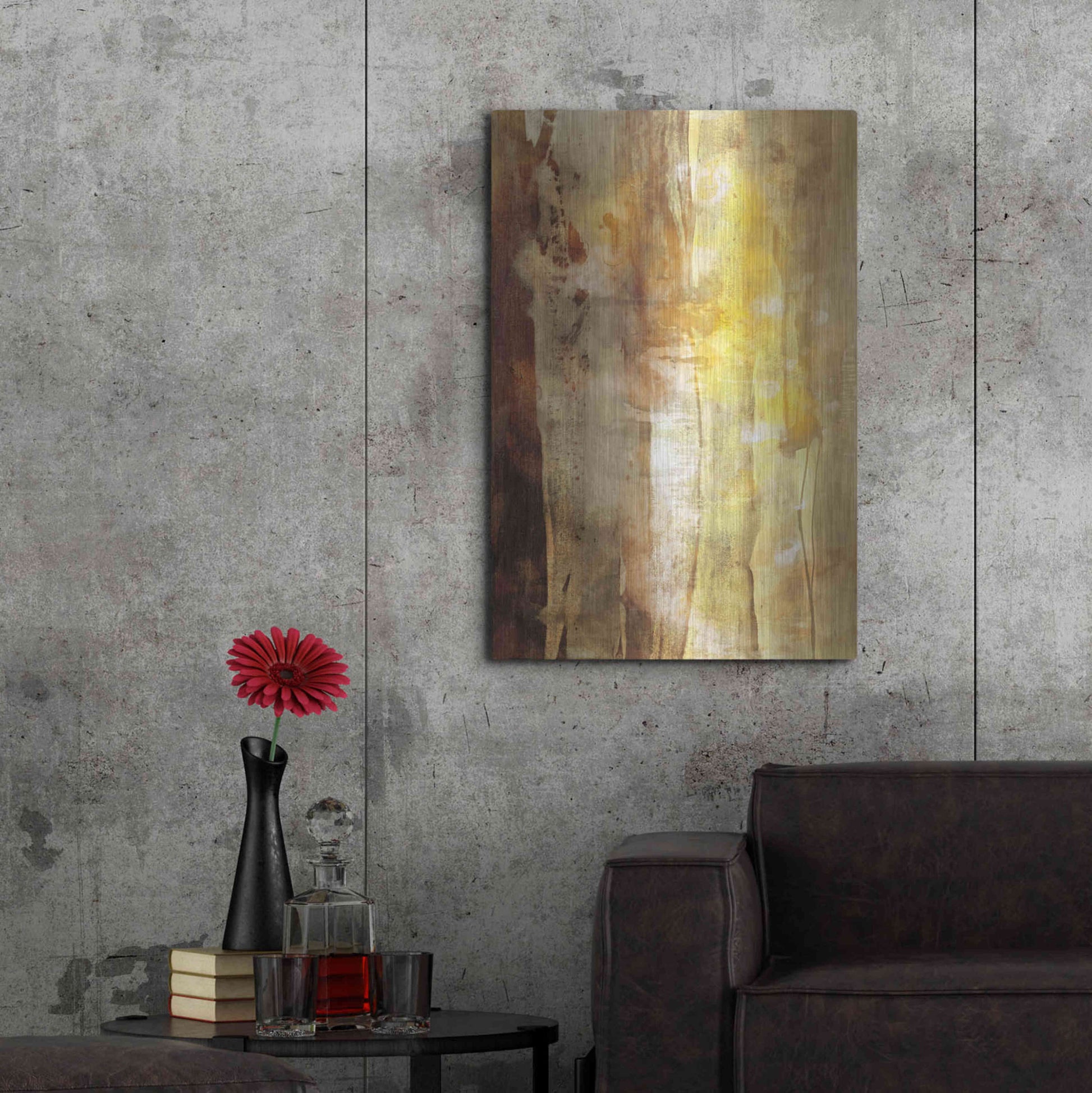 Luxe Metal Art 'Golden Glow I' by Sisa Jasper Metal Wall Art,24x36