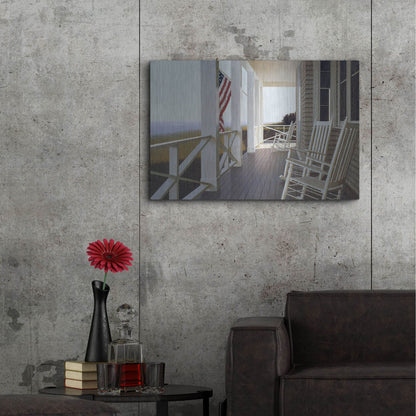 Luxe Metal Art 'Sitting' by Zhen-Huan Lu, Metal Wall Art,36x24