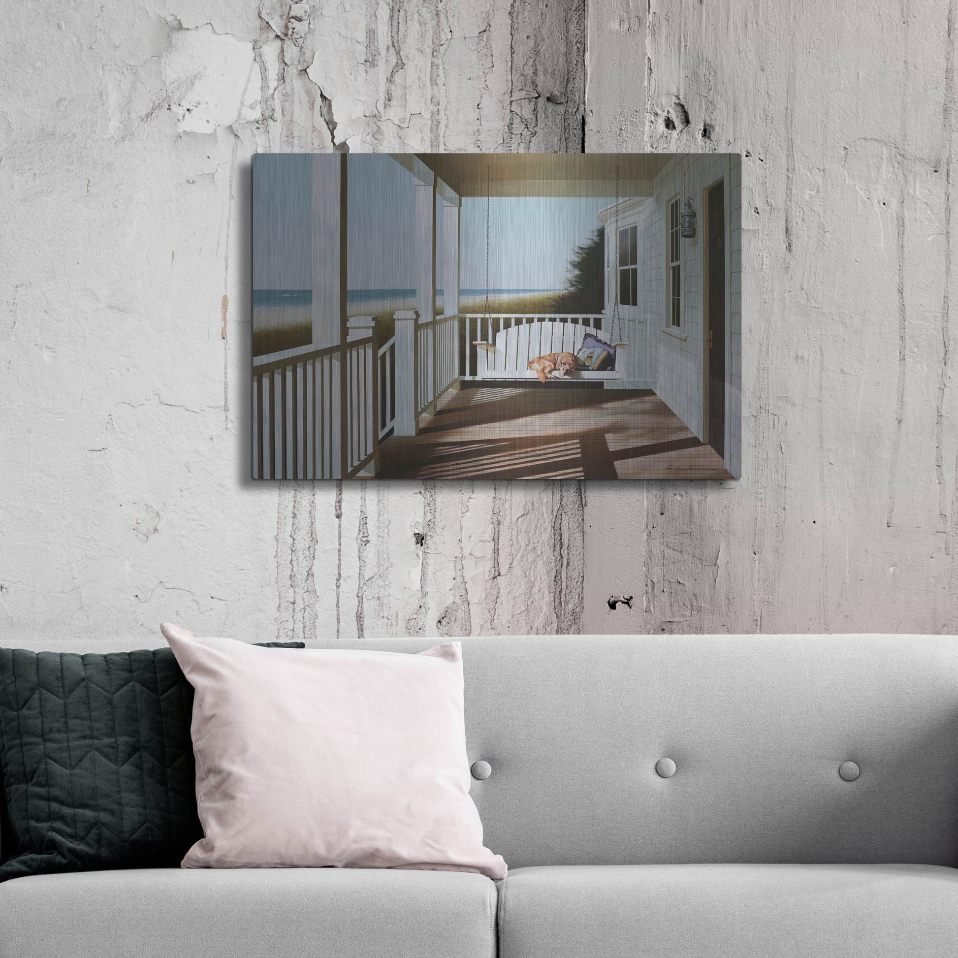 Luxe Metal Art 'Swing Chair' by Zhen-Huan Lu, Metal Wall Art,36x24