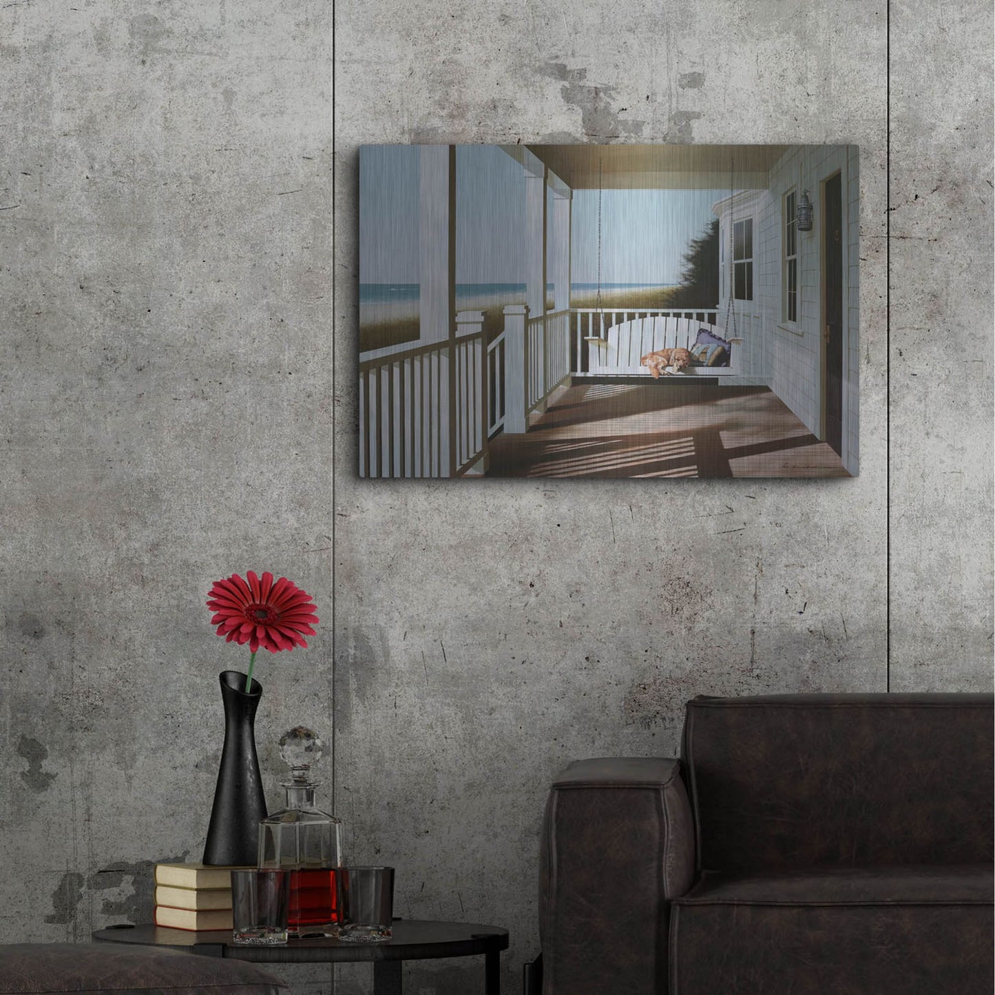 Luxe Metal Art 'Swing Chair' by Zhen-Huan Lu, Metal Wall Art,36x24