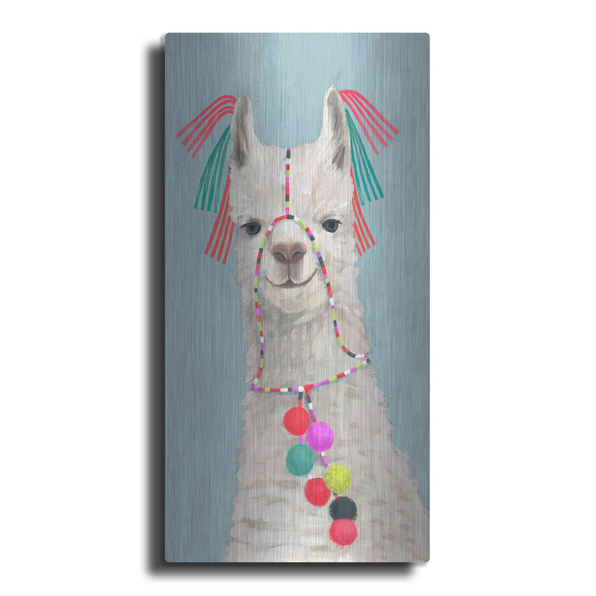 'Adorned Llama II' by Victoria Borges – Metal Wall Art