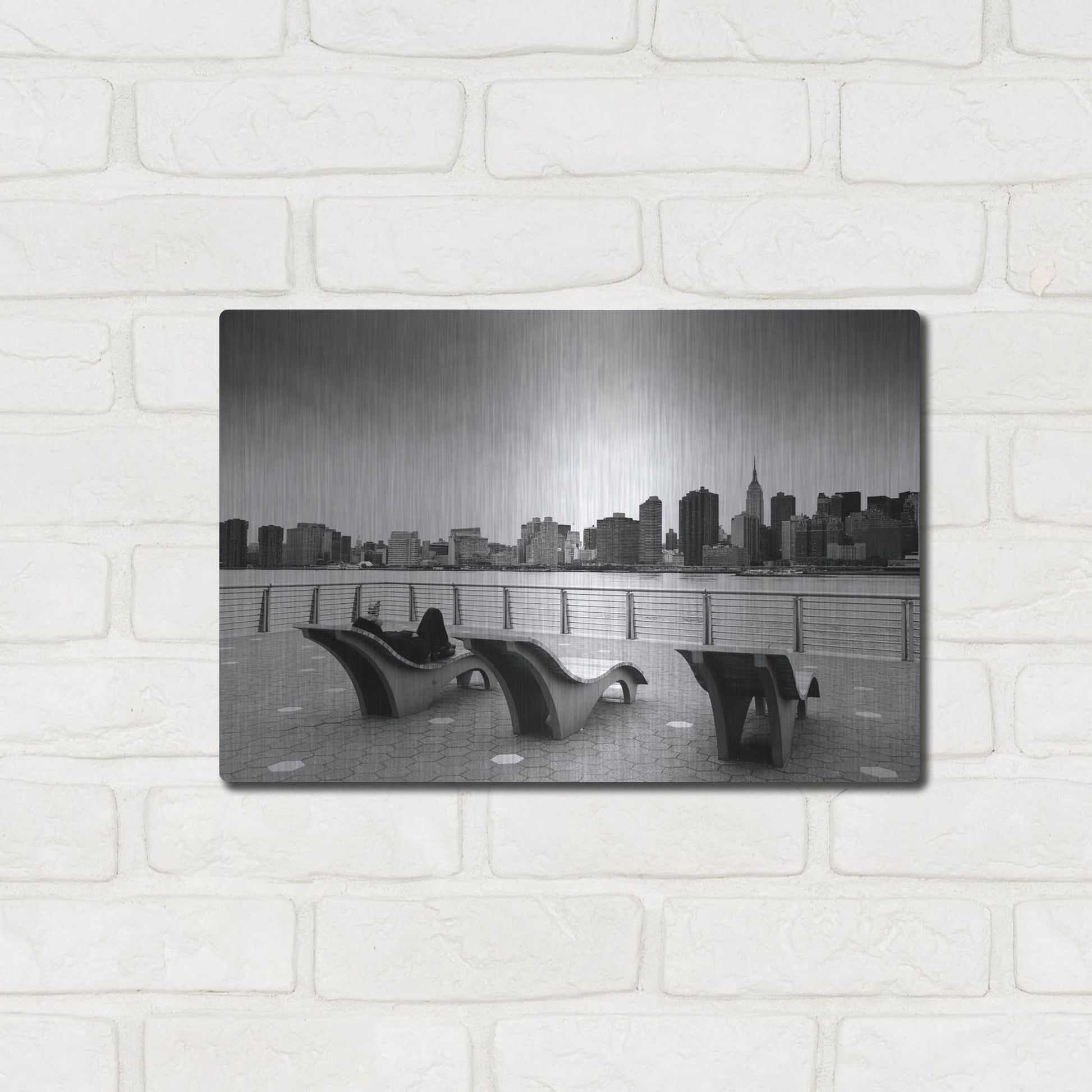 Luxe Metal Art 'NYC Relax' by Nina Papiorek, Metal Wall Art,16x12