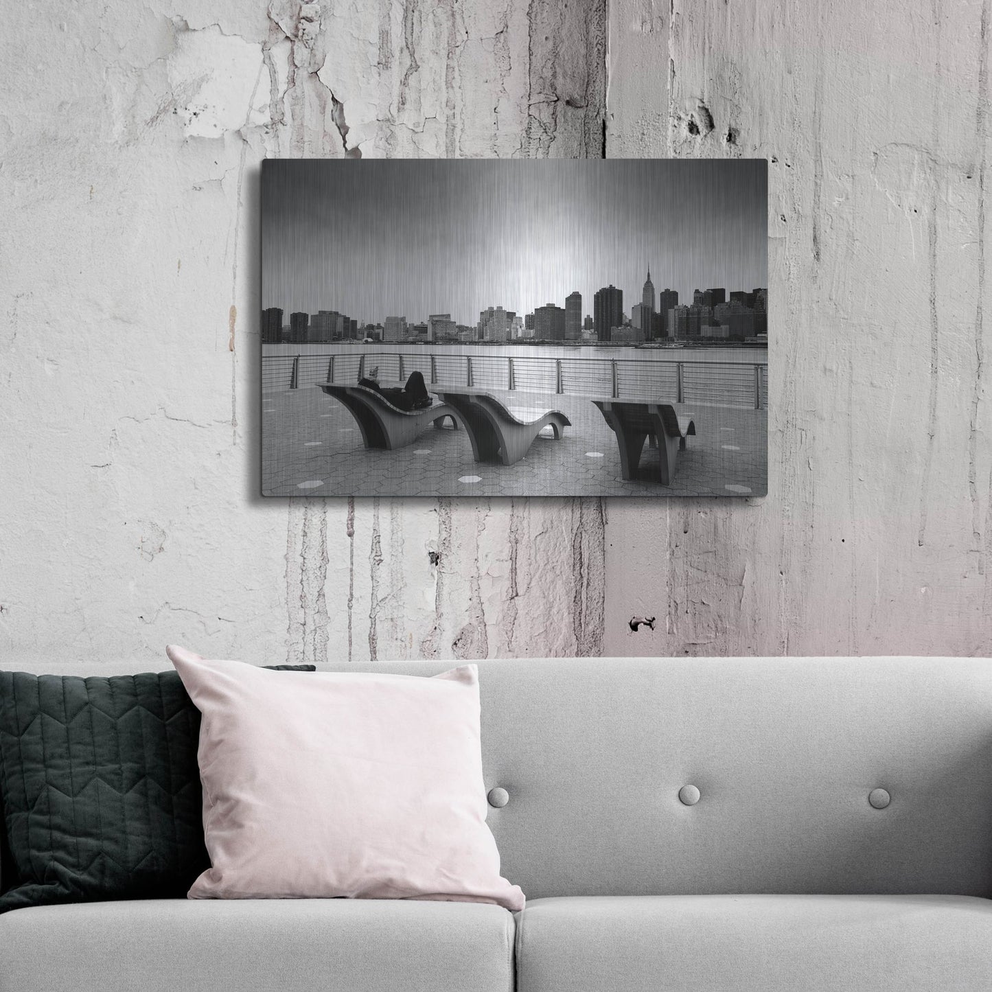 Luxe Metal Art 'NYC Relax' by Nina Papiorek, Metal Wall Art,36x24