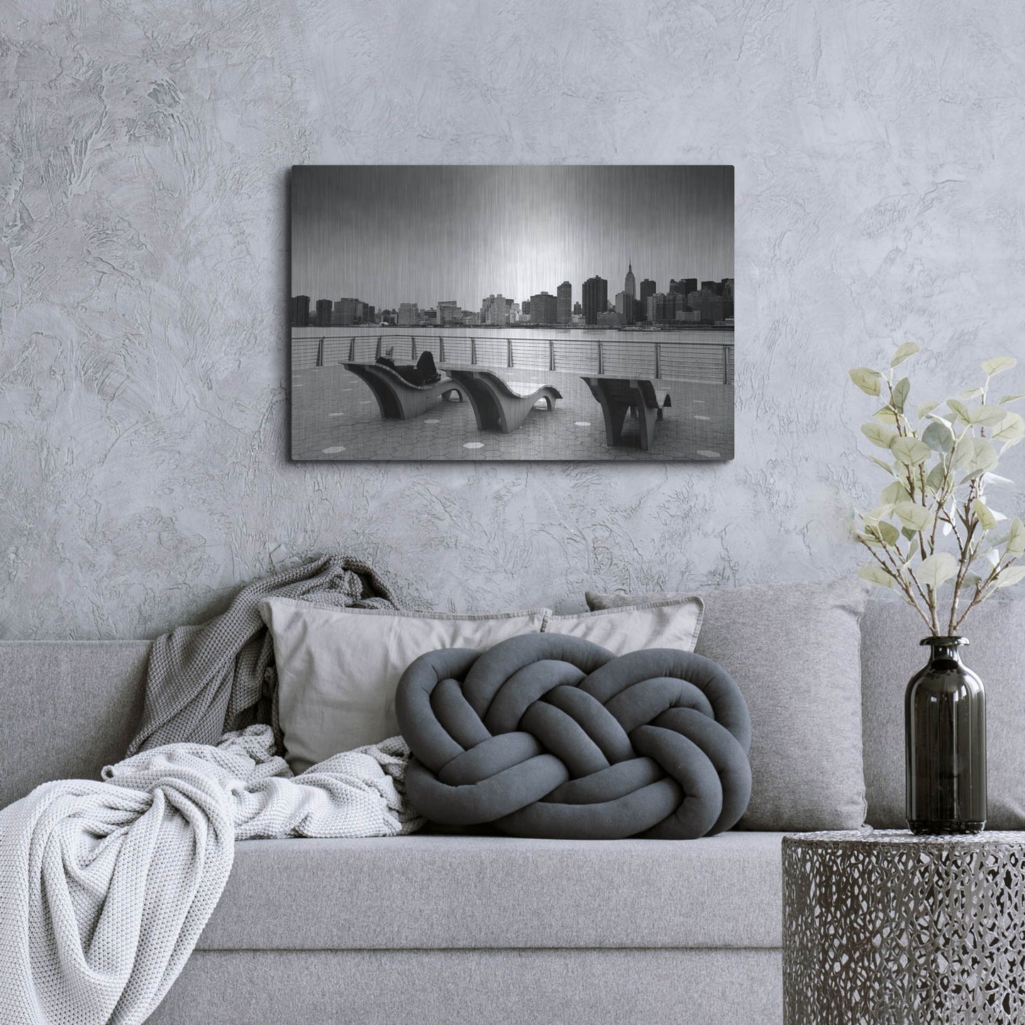 Luxe Metal Art 'NYC Relax' by Nina Papiorek, Metal Wall Art,36x24