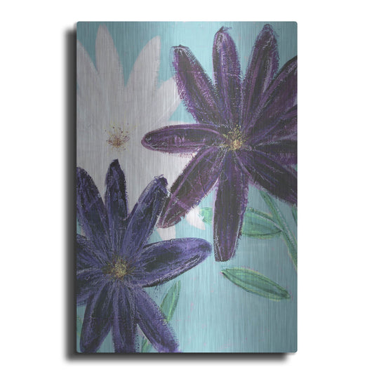 Luxe Metal Art 'Muted Indigo Bliss' by Shelley Hampe, Metal Wall Art