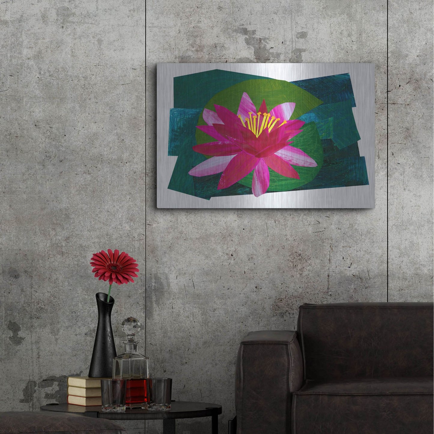 Luxe Metal Art 'Flowering Lily I' by Shelley Hampe, Metal Wall Art,36x24