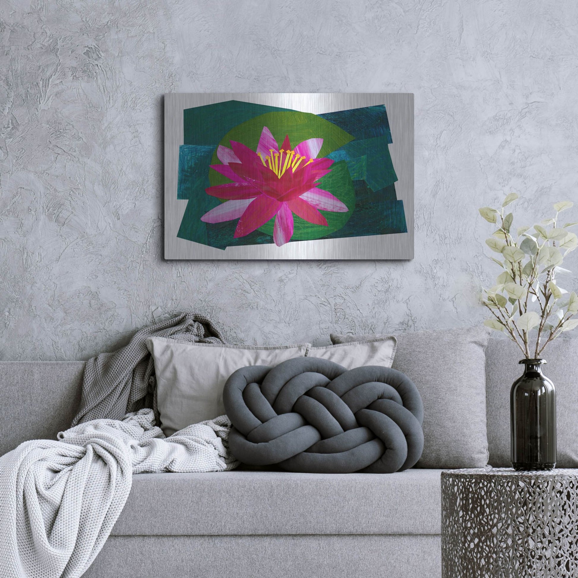 Luxe Metal Art 'Flowering Lily I' by Shelley Hampe, Metal Wall Art,36x24