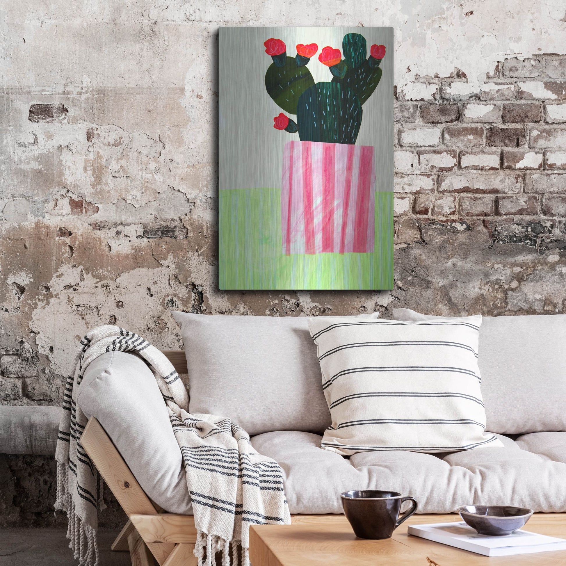 Luxe Metal Art 'Emerald Cactus I' by Shelley Hampe, Metal Wall Art,24x36