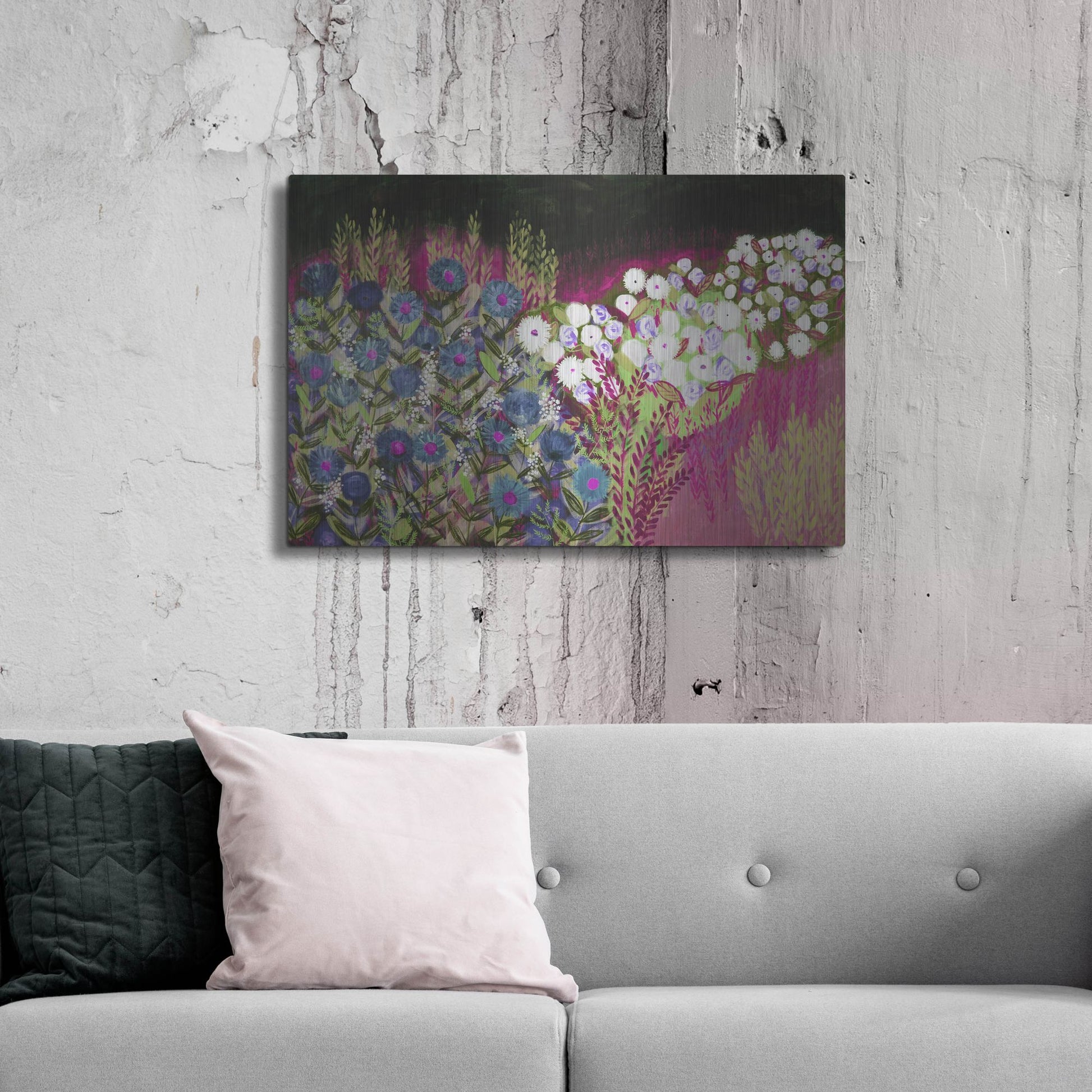 Luxe Metal Art 'Midnight Landscape Dream Hue' by Shelley Hampe, Metal Wall Art,36x24