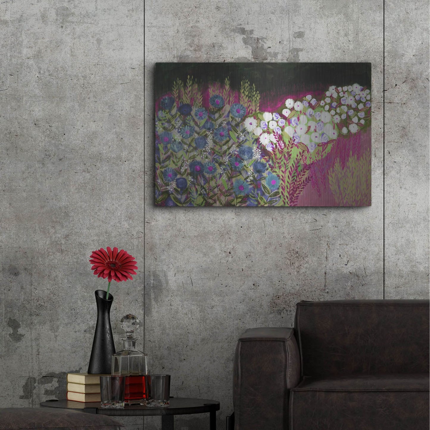 Luxe Metal Art 'Midnight Landscape Dream Hue' by Shelley Hampe, Metal Wall Art,36x24