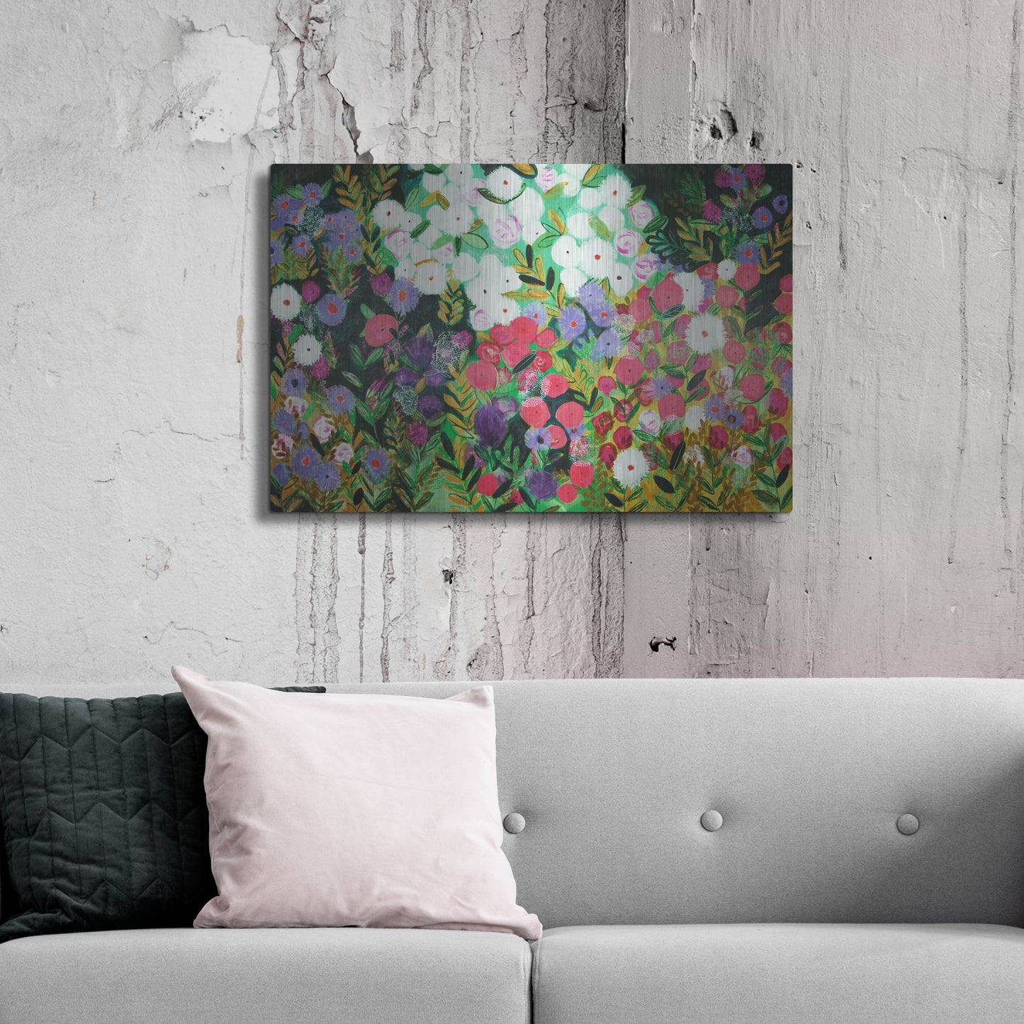 Luxe Metal Art 'Midnight Garden Hue' by Shelley Hampe, Metal Wall Art,36x24