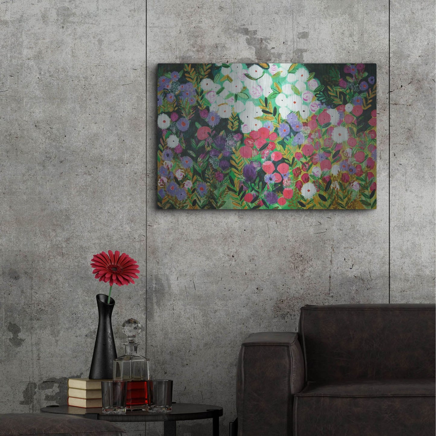 Luxe Metal Art 'Midnight Garden Hue' by Shelley Hampe, Metal Wall Art,36x24