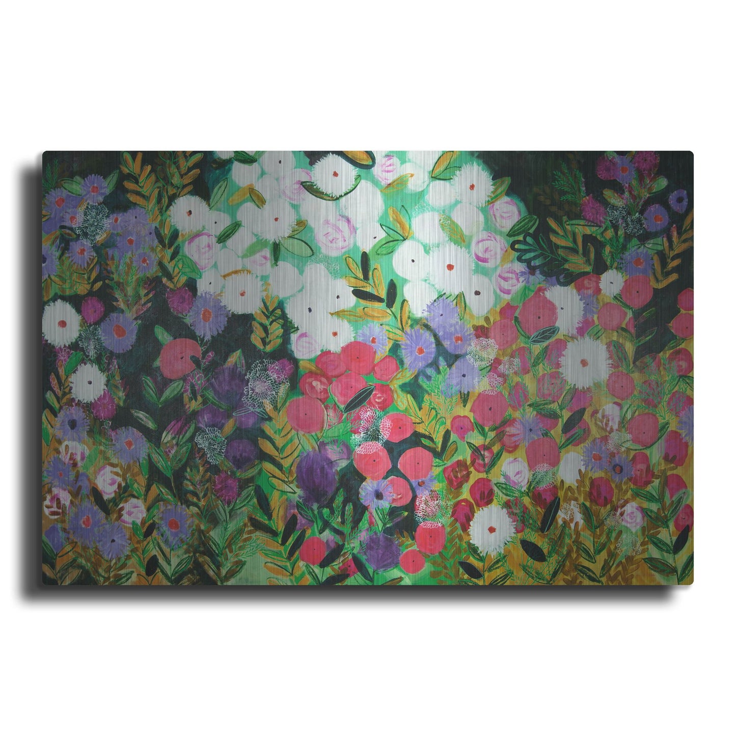 Luxe Metal Art 'Midnight Garden Hue' by Shelley Hampe, Metal Wall Art