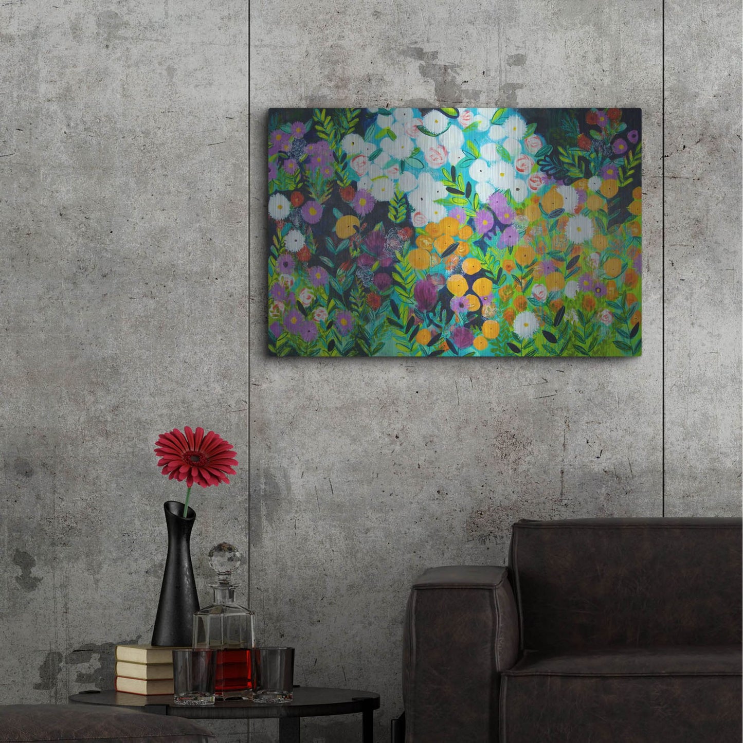 Luxe Metal Art 'Midnight Garden' by Shelley Hampe, Metal Wall Art,36x24