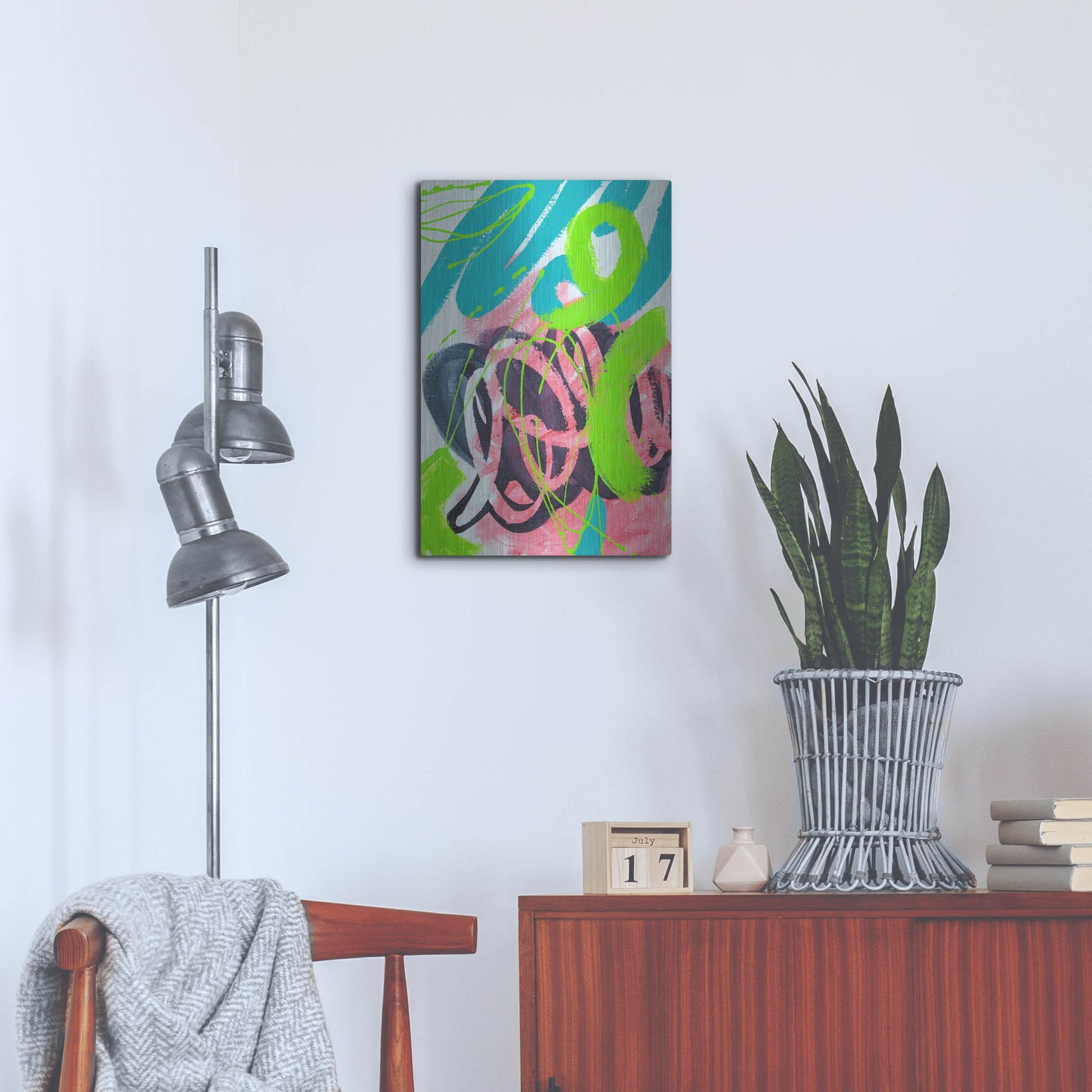 Luxe Metal Art 'Bright Energy I' by Shelley Hampe, Metal Wall Art,16x24