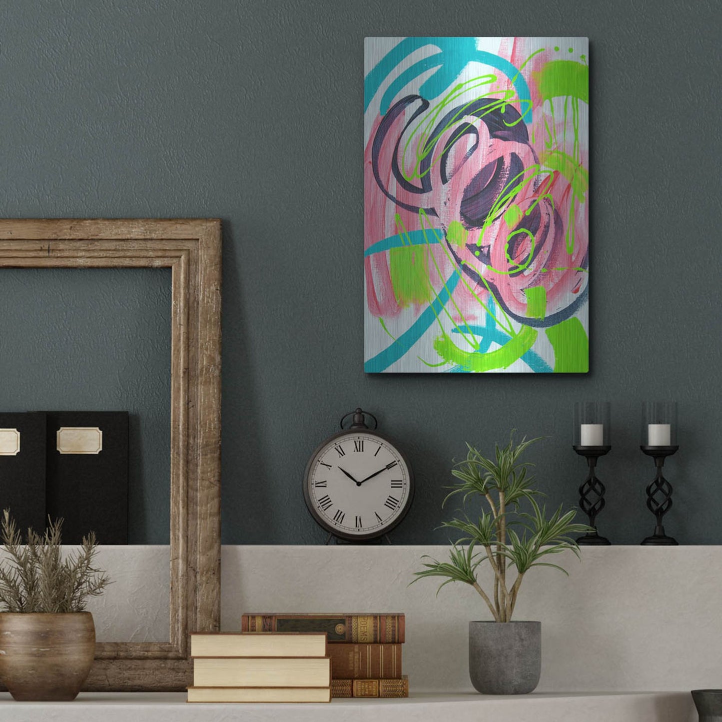 Luxe Metal Art 'Bright Energy IIII' by Shelley Hampe, Metal Wall Art,12x16