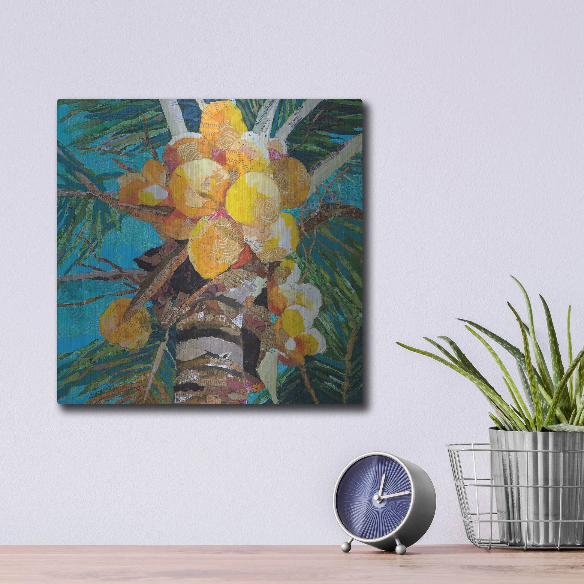 Luxe Metal Art 'Florida Sunshine' by St. Hilaire Elizabeth, Metal Wall Art,12x12