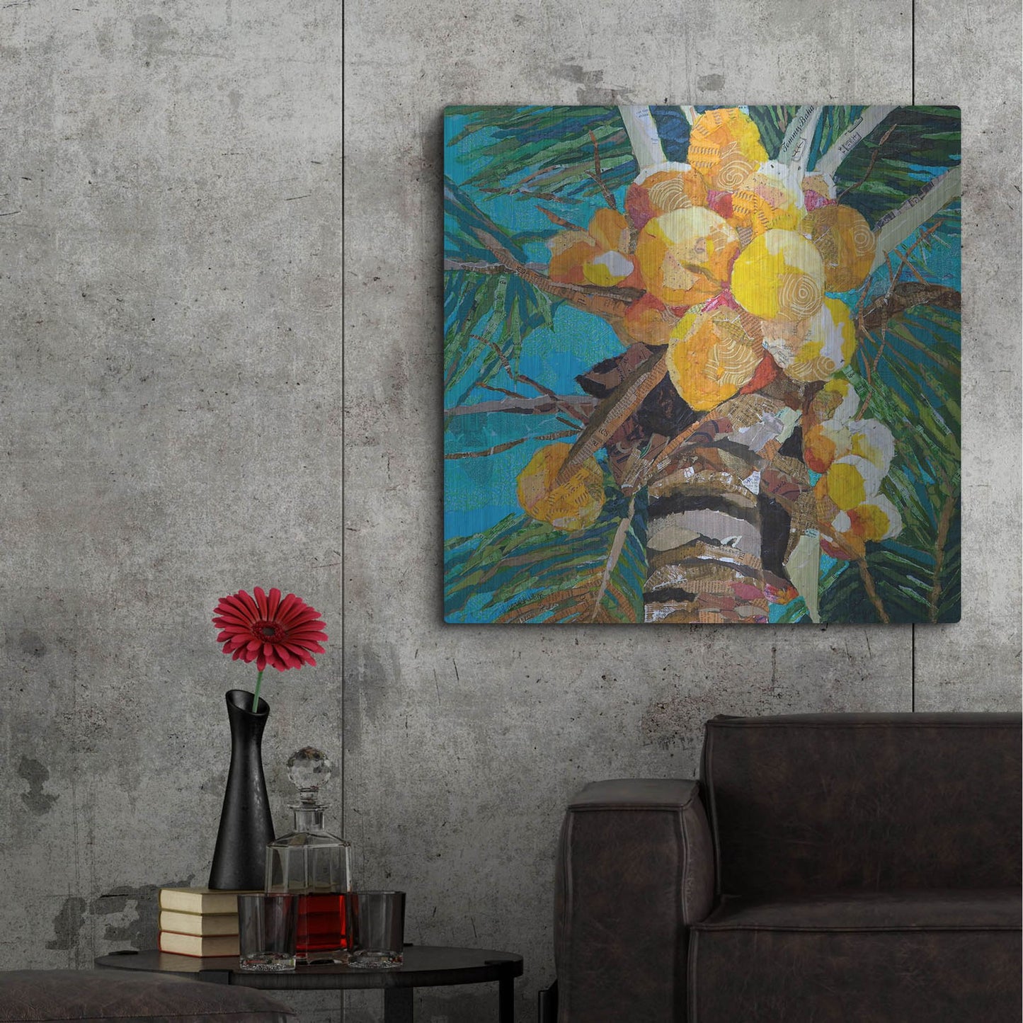 Luxe Metal Art 'Florida Sunshine' by St. Hilaire Elizabeth, Metal Wall Art,36x36