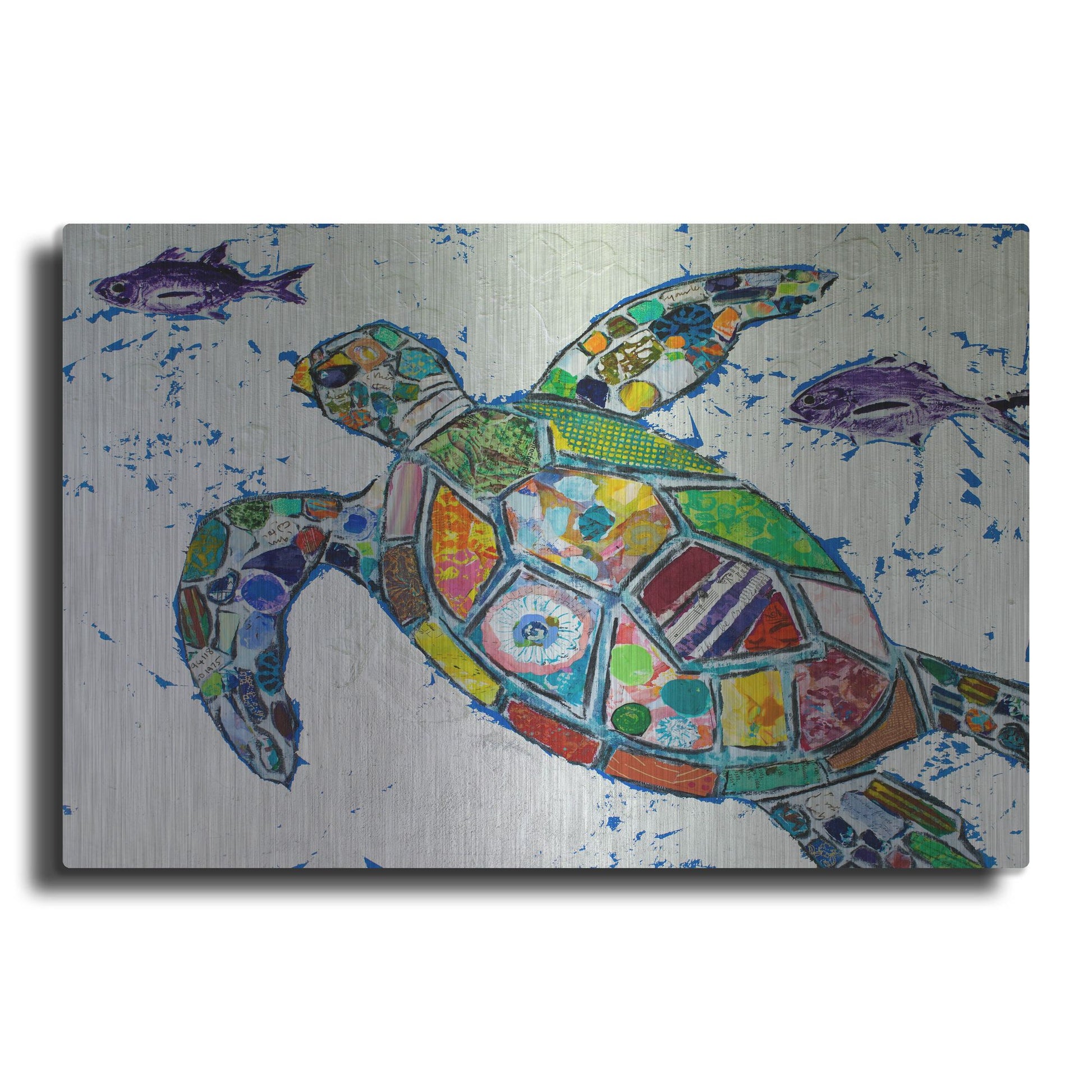 Luxe Metal Art 'Silver Sea Turtle' by St. Hilaire Elizabeth, Metal Wall Art