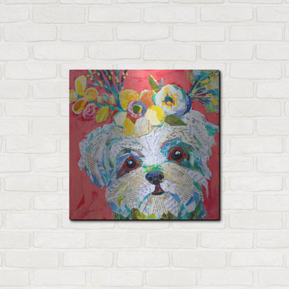 Luxe Metal Art 'Floral Hot Dog' by St. Hilaire Elizabeth, Metal Wall Art,24x24