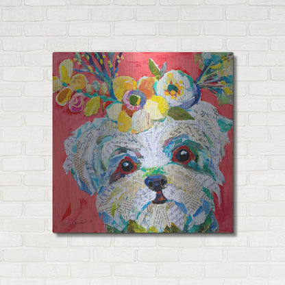 Luxe Metal Art 'Floral Hot Dog' by St. Hilaire Elizabeth, Metal Wall Art,36x36