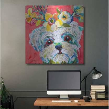 Luxe Metal Art 'Floral Hot Dog' by St. Hilaire Elizabeth, Metal Wall Art,36x36