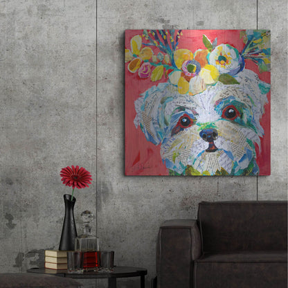 Luxe Metal Art 'Floral Hot Dog' by St. Hilaire Elizabeth, Metal Wall Art,36x36