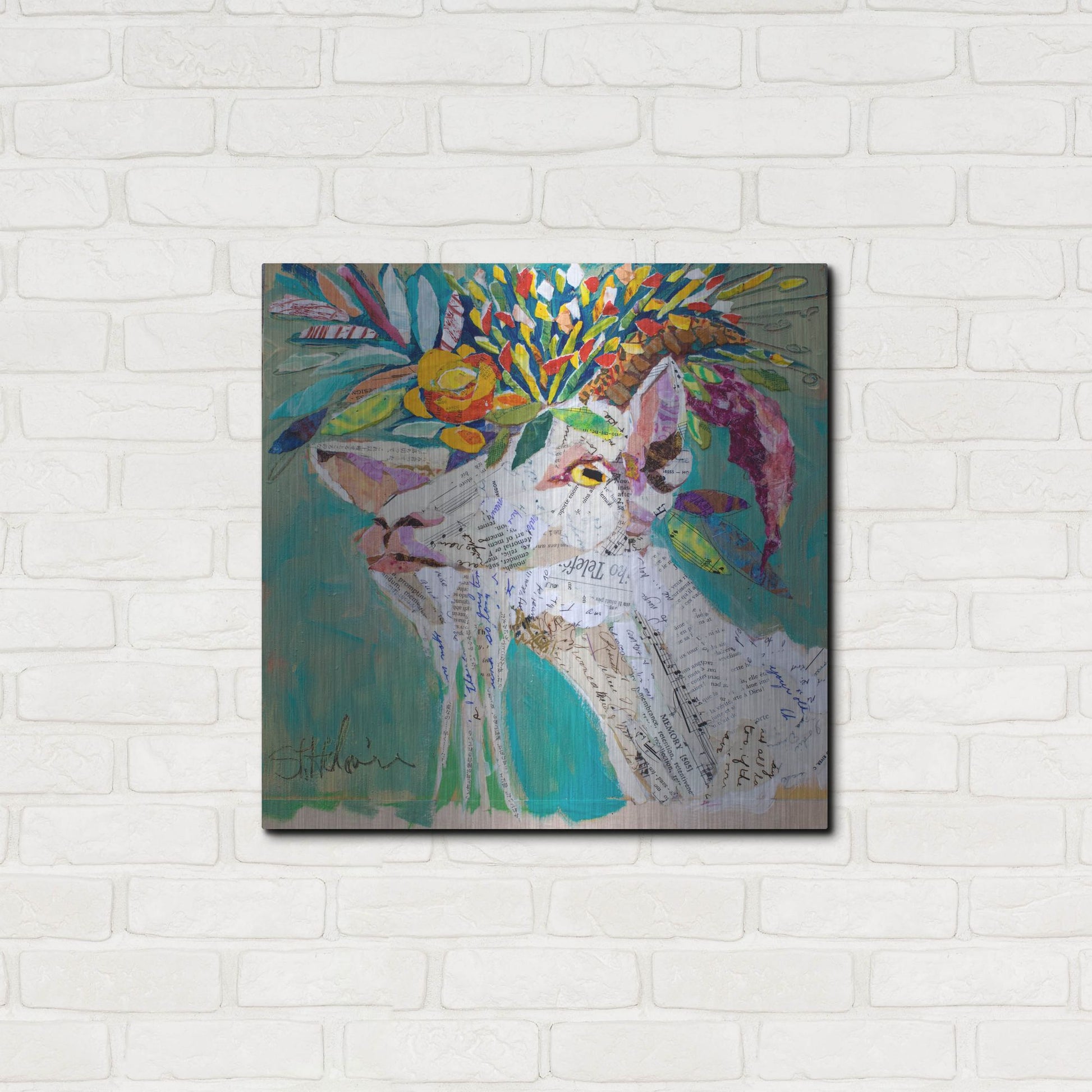 Luxe Metal Art 'Billiegoat' by St. Hilaire Elizabeth, Metal Wall Art,24x24