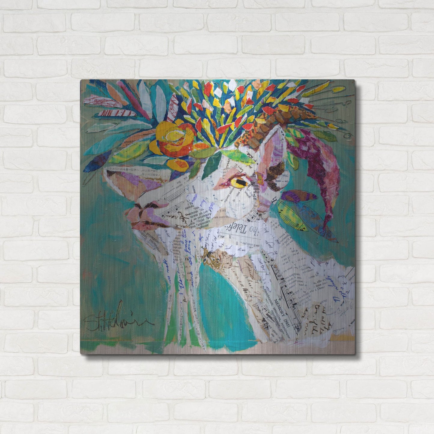 Luxe Metal Art 'Billiegoat' by St. Hilaire Elizabeth, Metal Wall Art,36x36