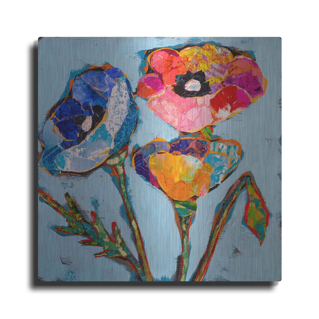 Luxe Metal Art 'Poppy 7' by St. Hilaire Elizabeth, Metal Wall Art