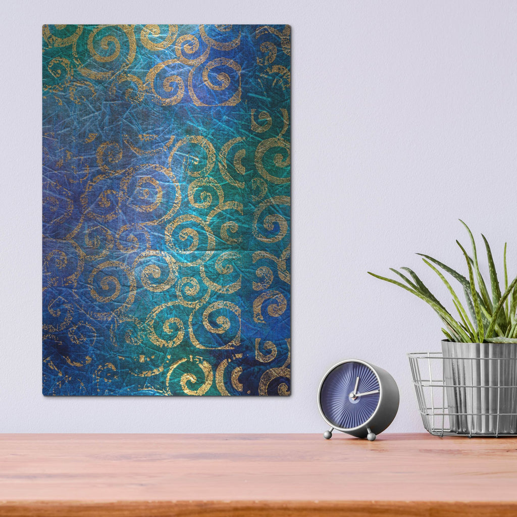 Luxe Metal Art 'Paper 3' by St. Hilaire Elizabeth, Metal Wall Art,12x16