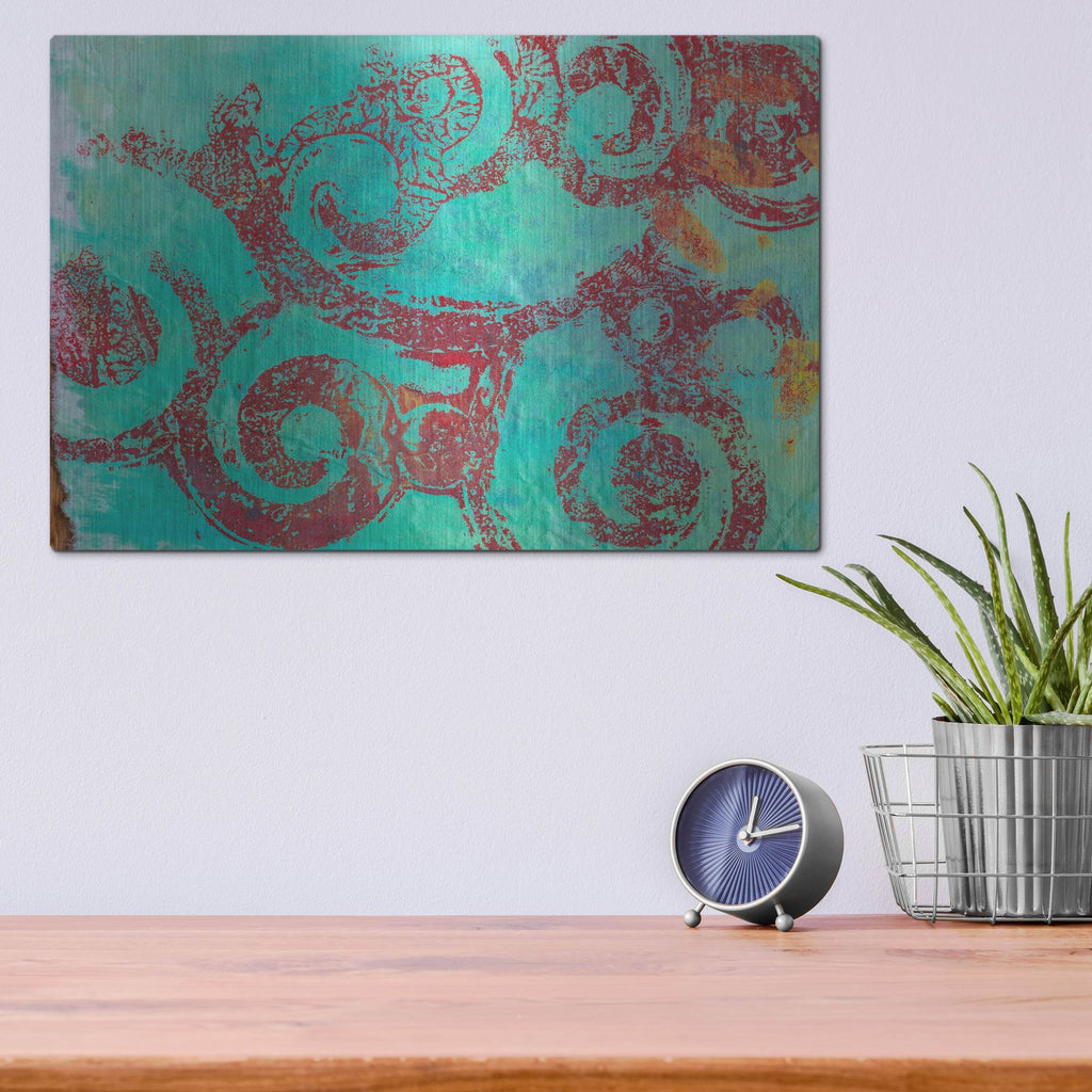 Luxe Metal Art 'Paper 4' by St. Hilaire Elizabeth, Metal Wall Art,16x12