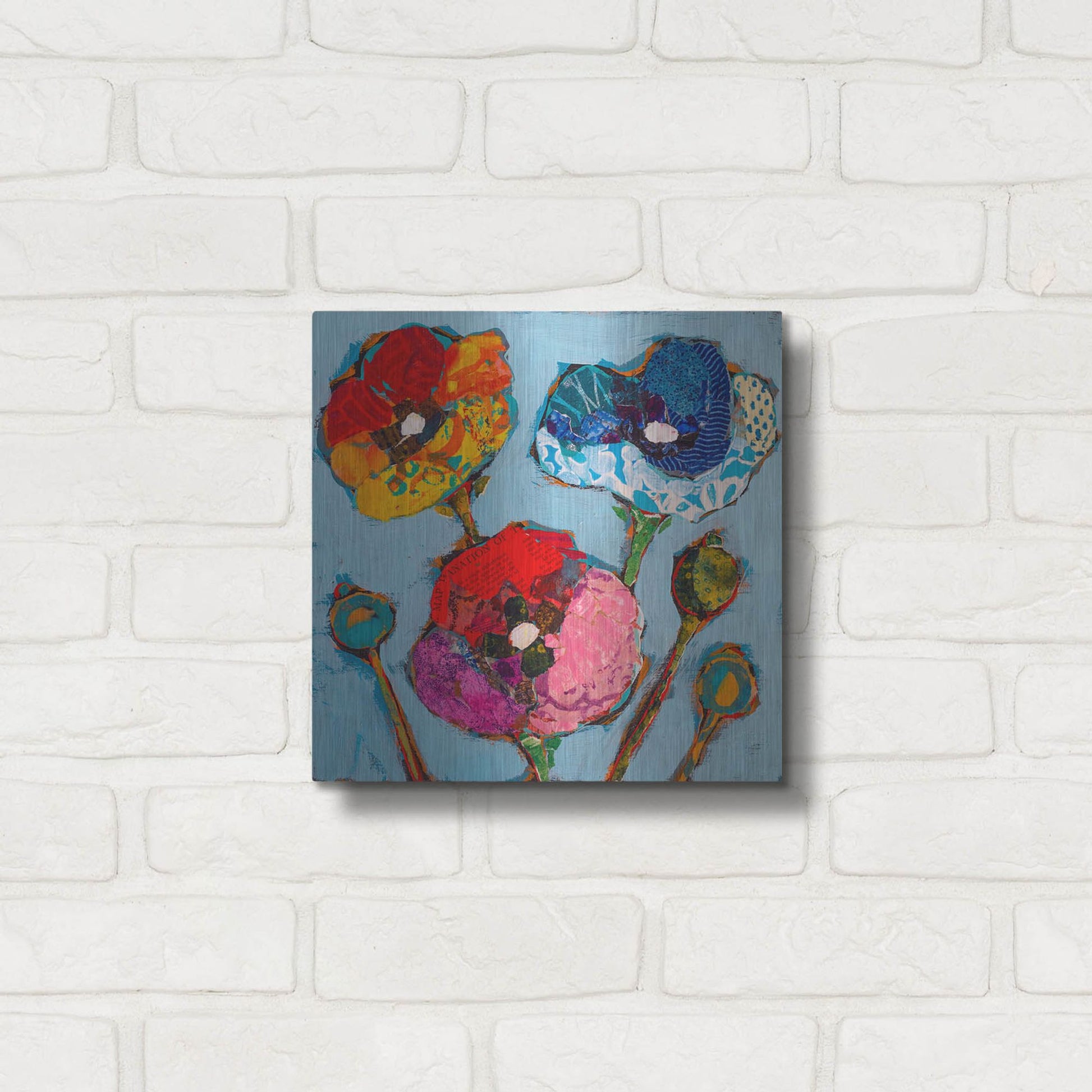 Luxe Metal Art 'Poppy 6' by St. Hilaire Elizabeth, Metal Wall Art,12x12