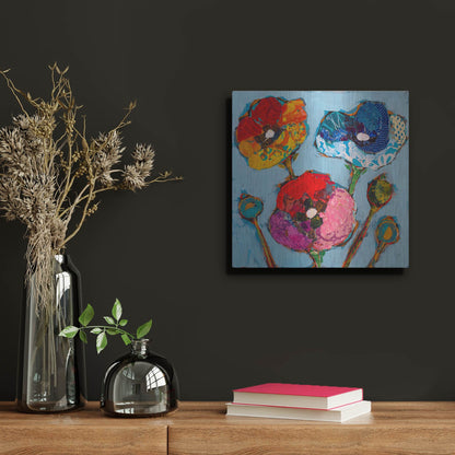 Luxe Metal Art 'Poppy 6' by St. Hilaire Elizabeth, Metal Wall Art,12x12