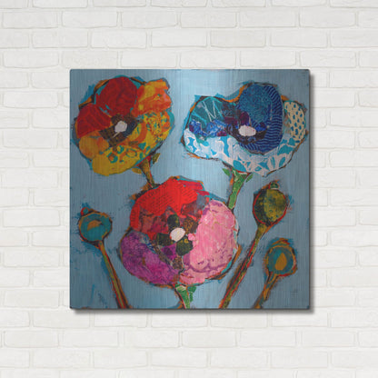 Luxe Metal Art 'Poppy 6' by St. Hilaire Elizabeth, Metal Wall Art,36x36