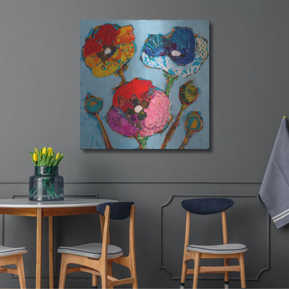 Luxe Metal Art 'Poppy 6' by St. Hilaire Elizabeth, Metal Wall Art,36x36